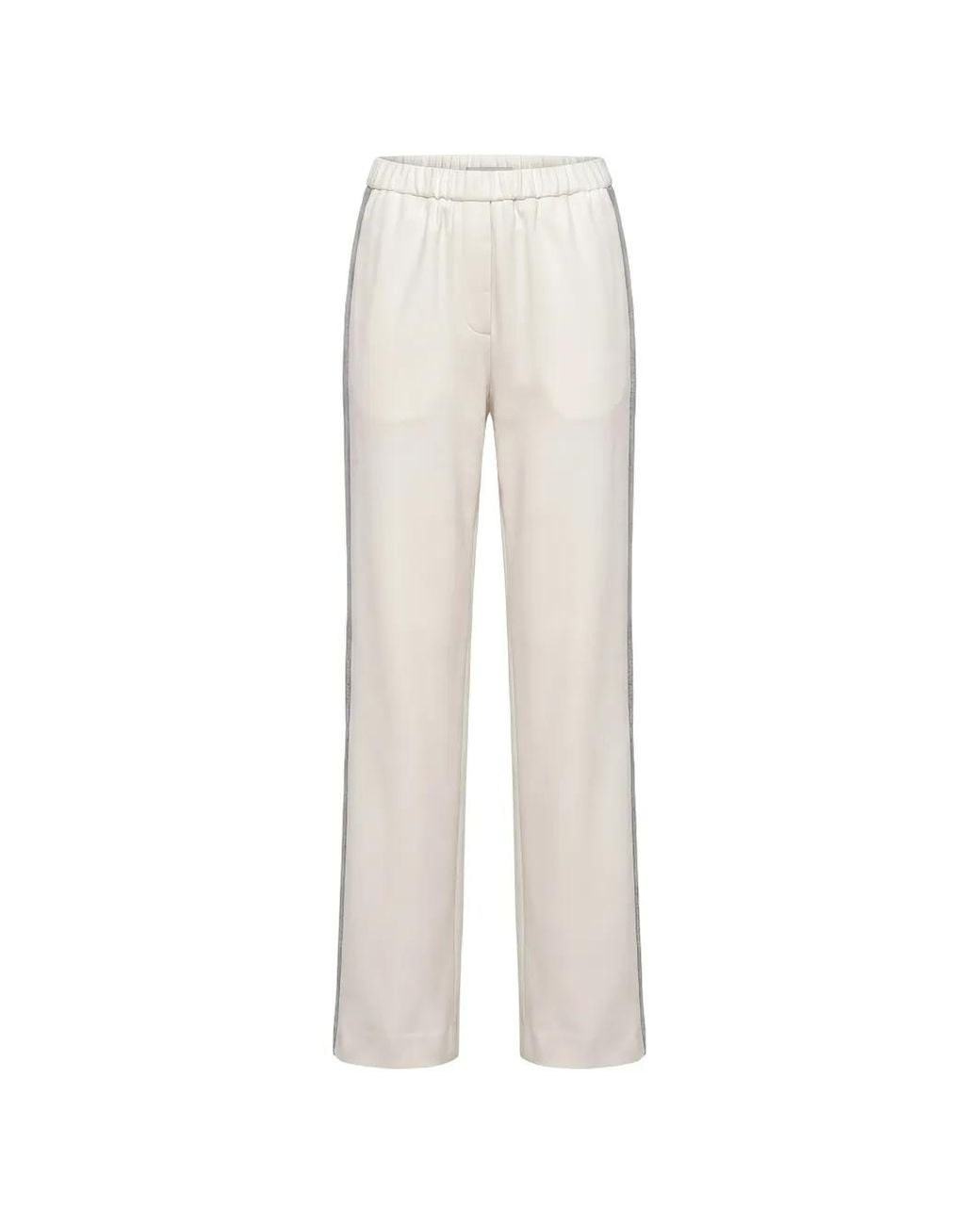 Peserico White Side-Stripe Track Pants