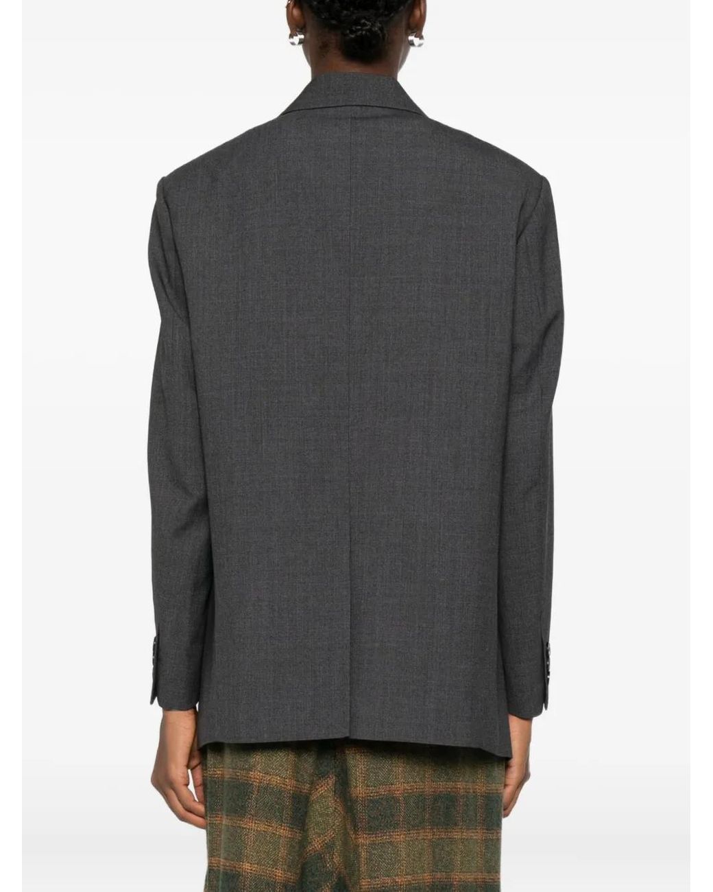 Low Classic Gray Single-Breasted Blazer