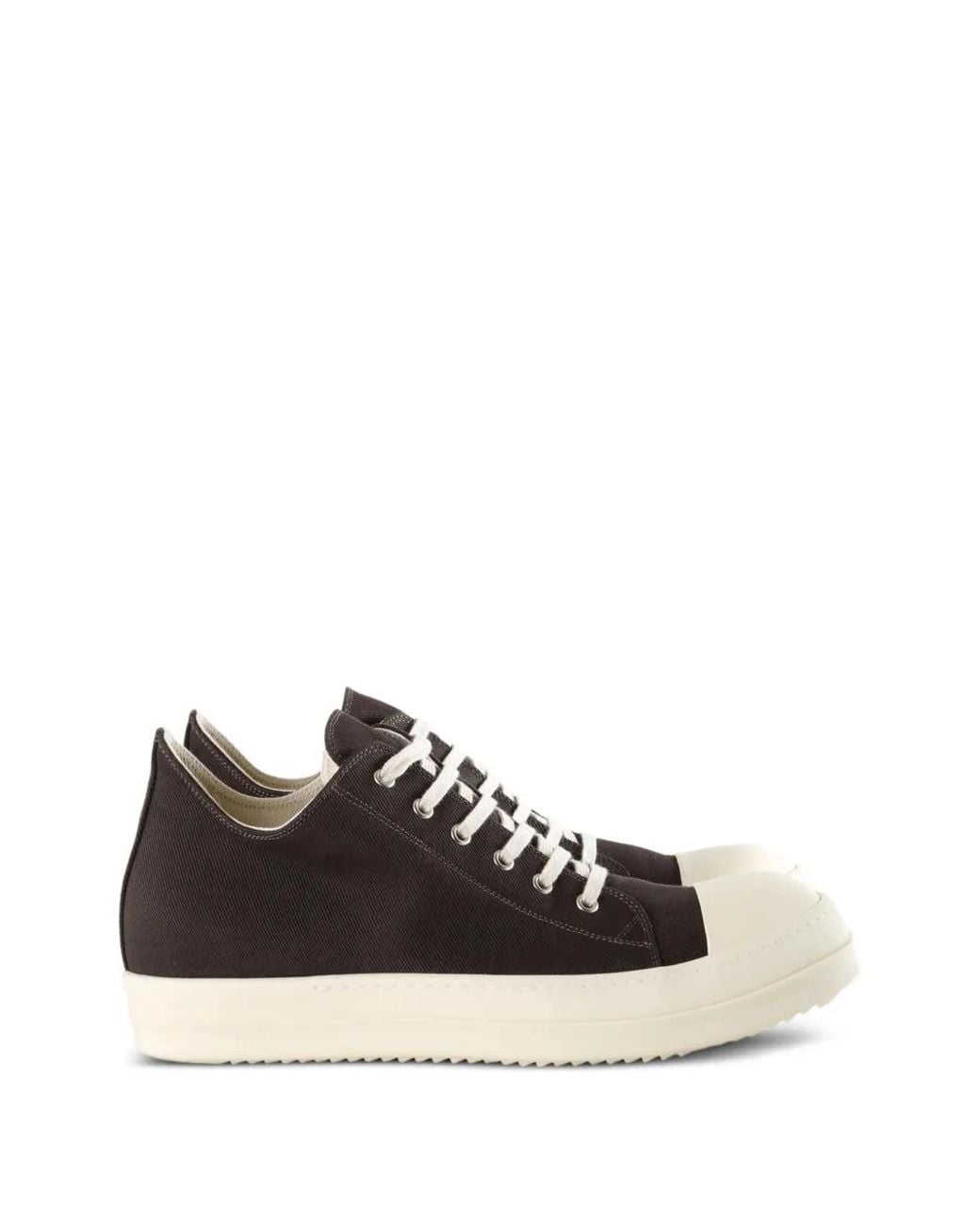 Rick Owens White Lace-Up Low-Top Sneakers for men