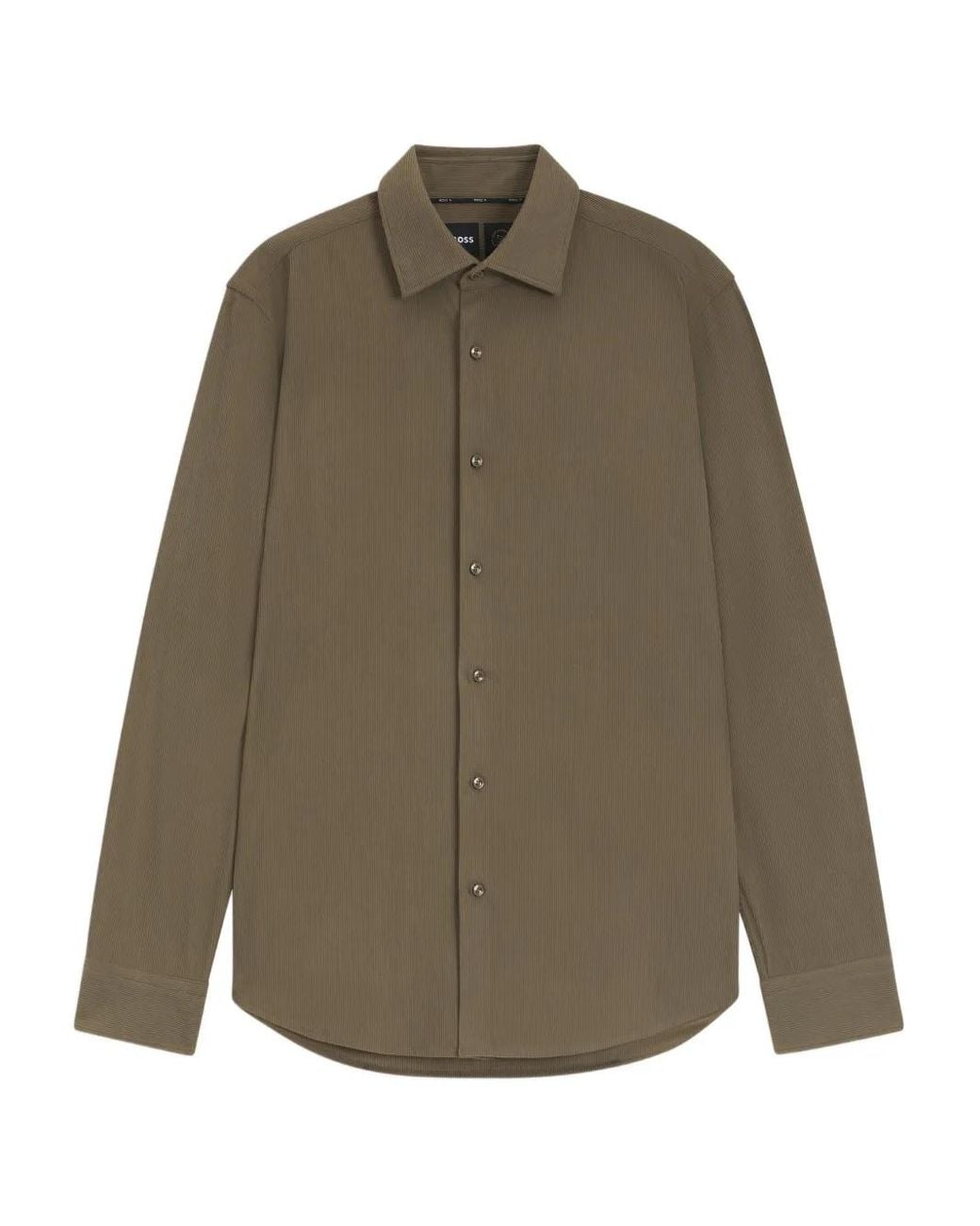 Boss Green Ribbed Long-Sleeve Shirt for men