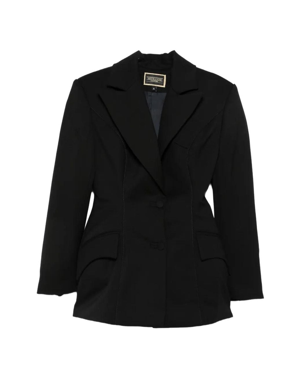 MITILIANE COUTURE Black Cinched-Waist Blazer