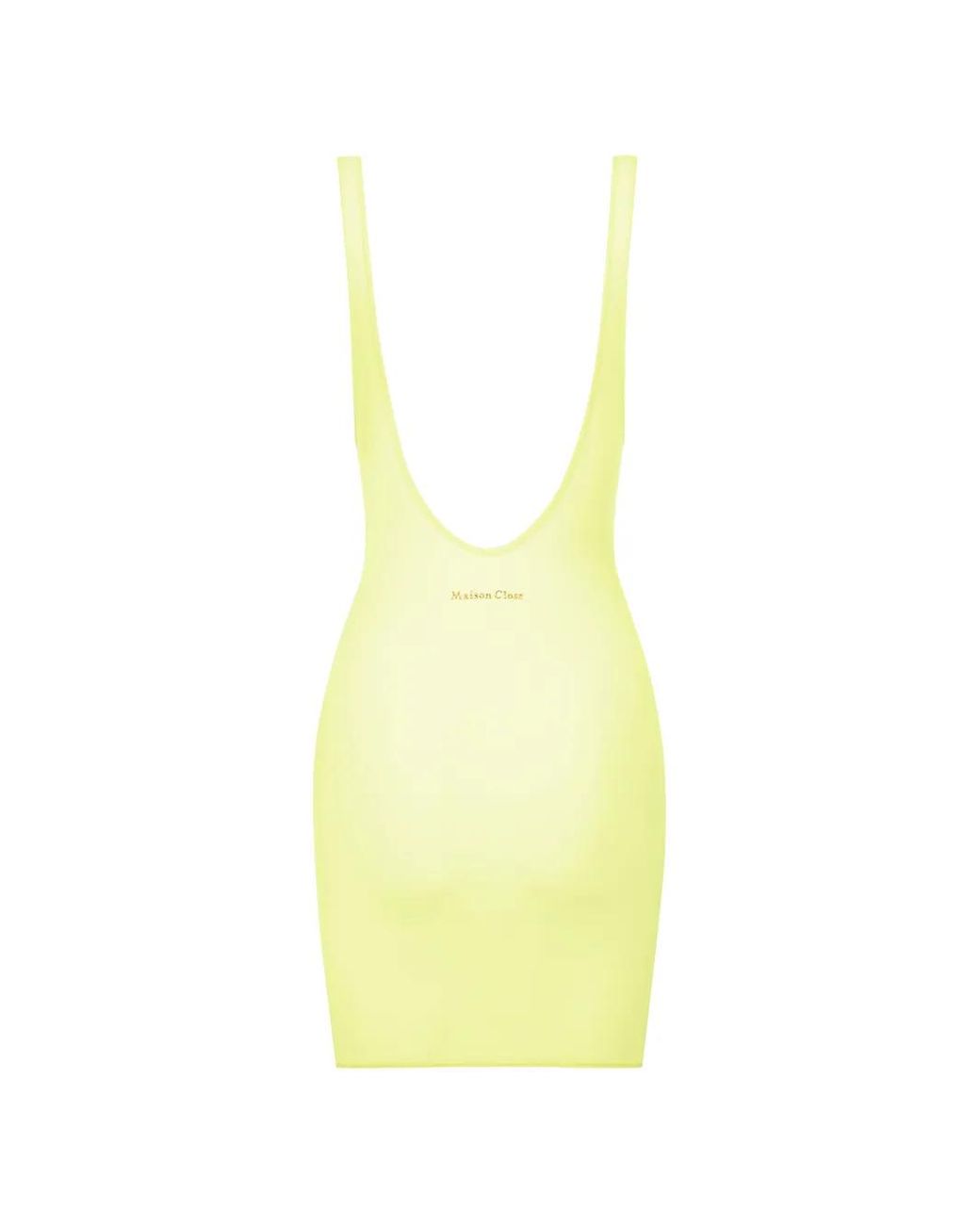 Maison Close Yellow Double Sens Backless Sheer Mini Dress