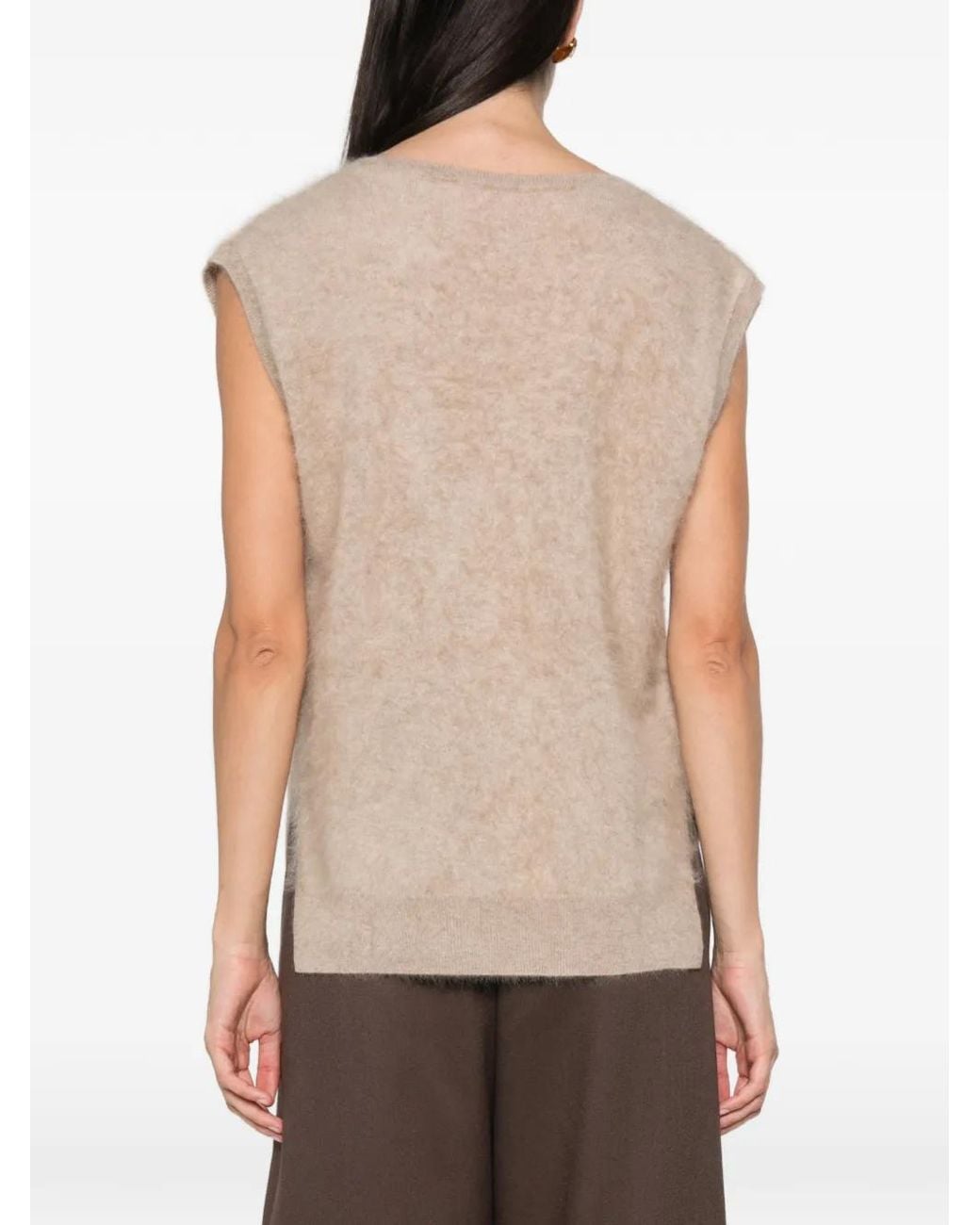 ABSOLUT CASHMERE Natural Marilou V-Neck Cashmere Vest