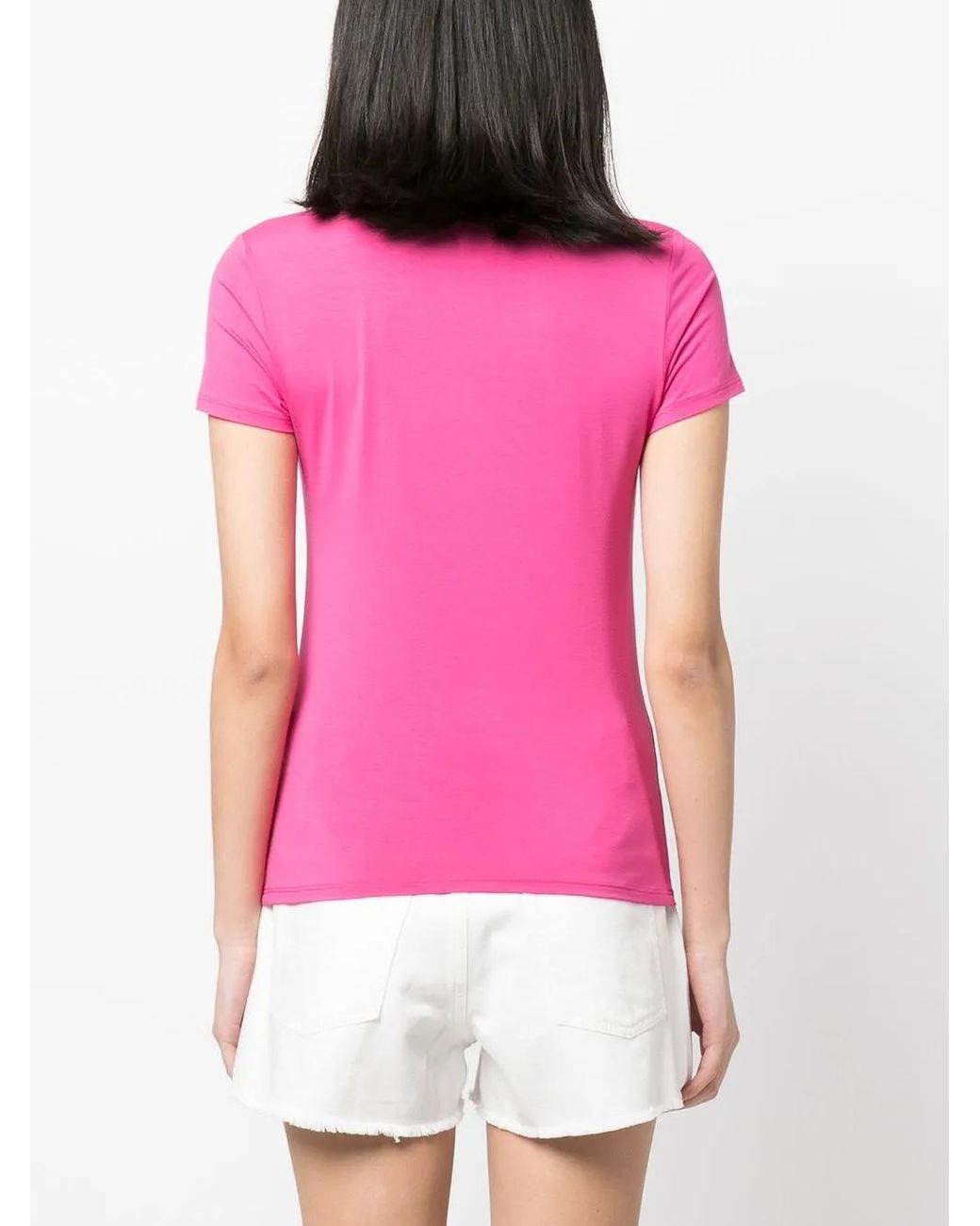Patrizia Pepe Pink Essential Logo-Print T-Shirt