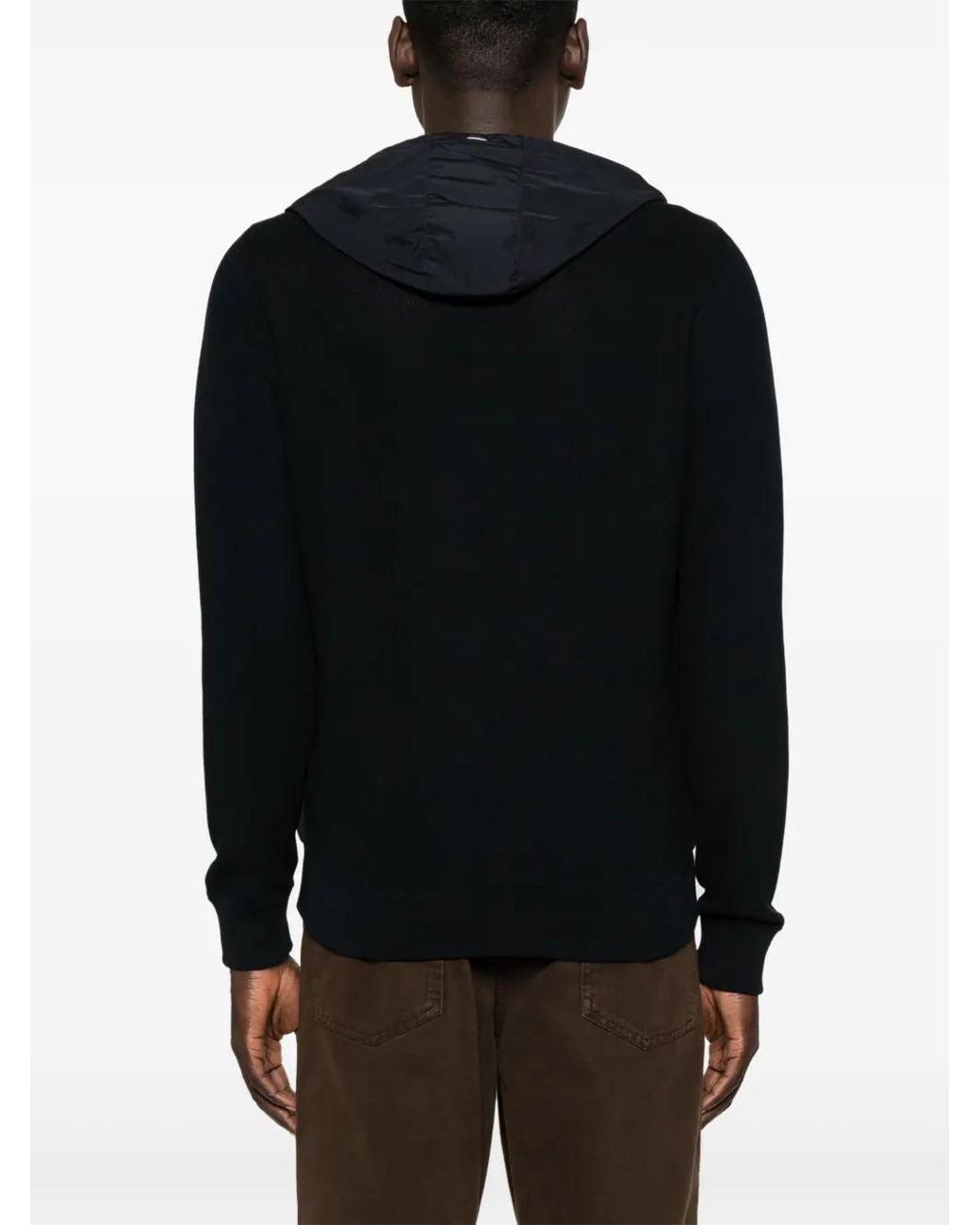 Herno Black Contrast-Panel Piqué Jacket for men