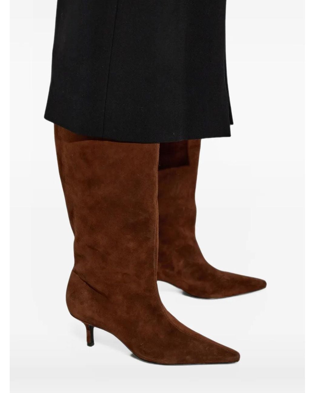 Black Suede Studio Brown Sutton Knee-High Boots