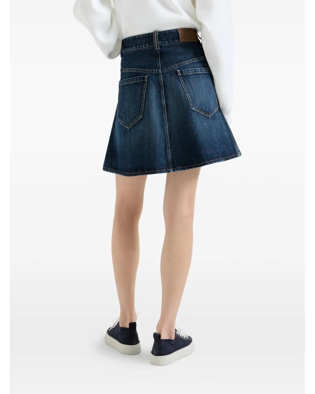 Brunello Cucinelli Blue Denim Mini Skirt