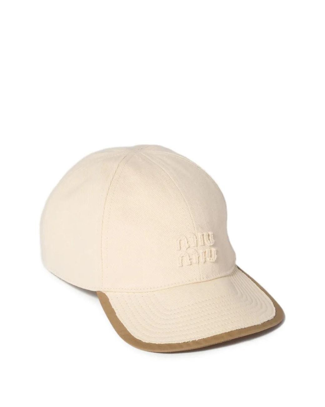 Cappello Da Baseball di Miu Miu in Natural