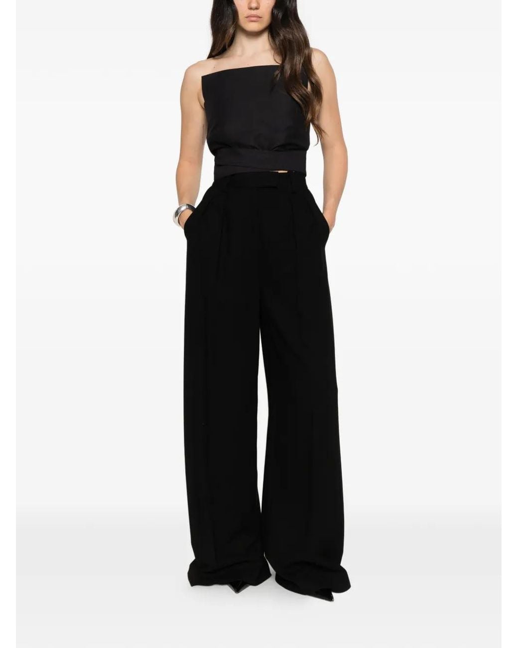 Sofie D'Hoore Black Brel Strapless Bow-Detail Top