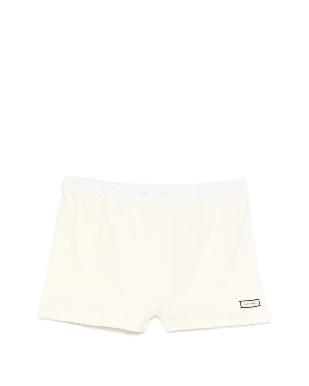 Entire studios White Elastic-Waist Mini Shorts