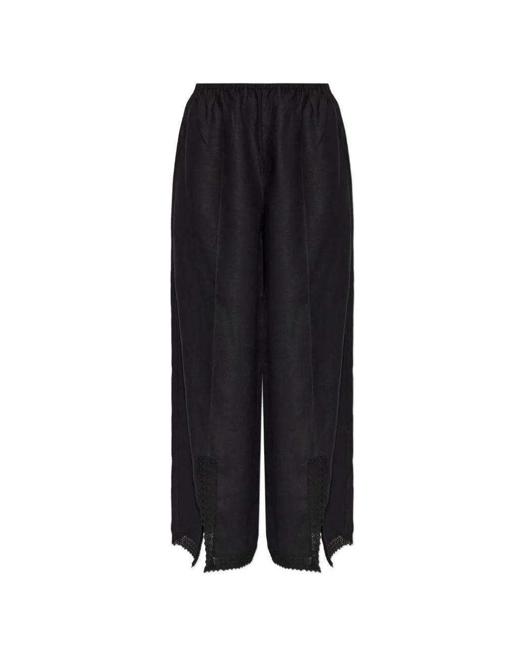 Posse Black Alfie Lace-Trim Trousers
