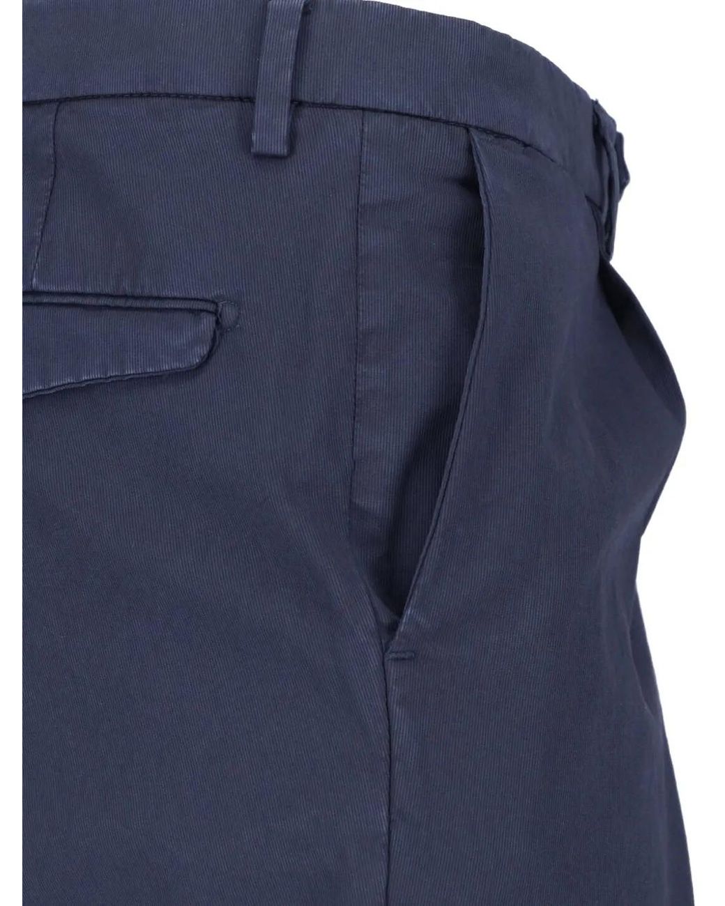 Briglia 1949 Blue Pleated Slim-Fit Trousers for men