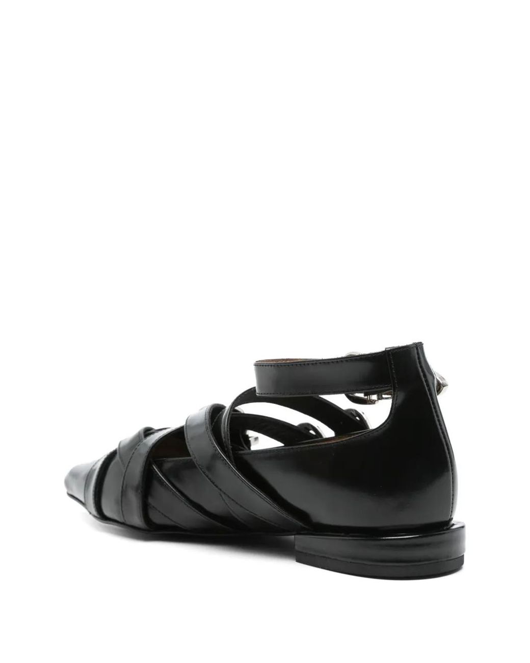 Toga Black Decorative-Buckle Ballet Flats