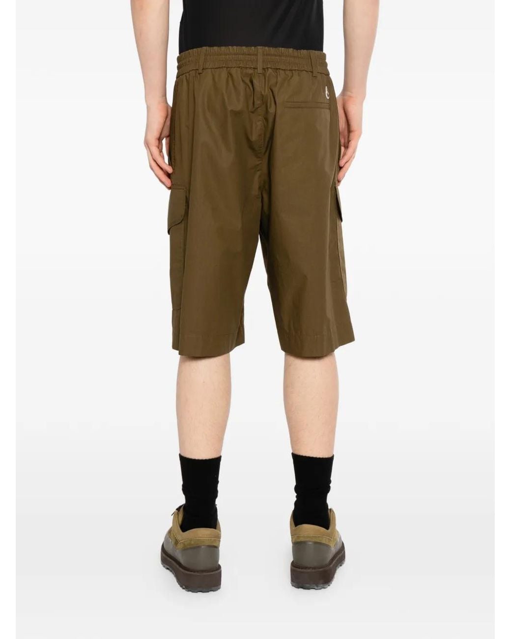 Moncler Green Drawstring Cargo Shorts for men