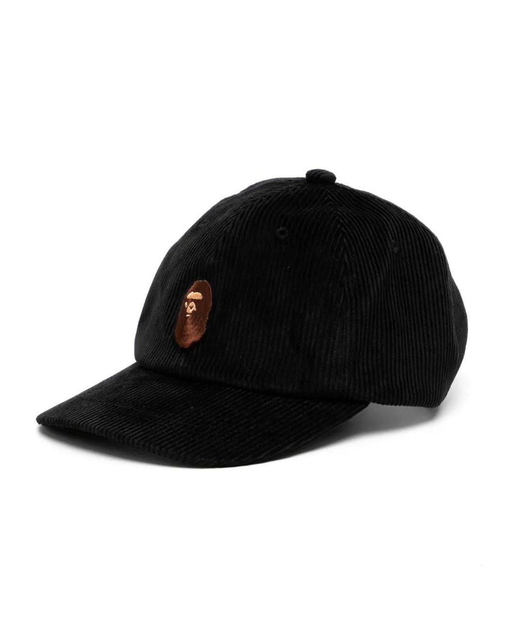 Cappello Ape Head A Coste di A Bathing Ape in Black da Uomo