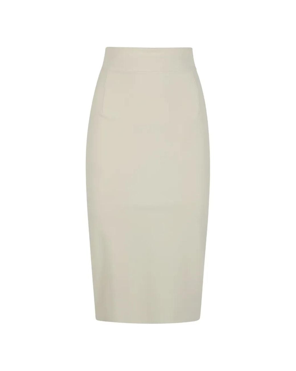La Petite Robe Di Chiara Boni White Jupe Crayon Mi-Longue À Taille Haute Lumi