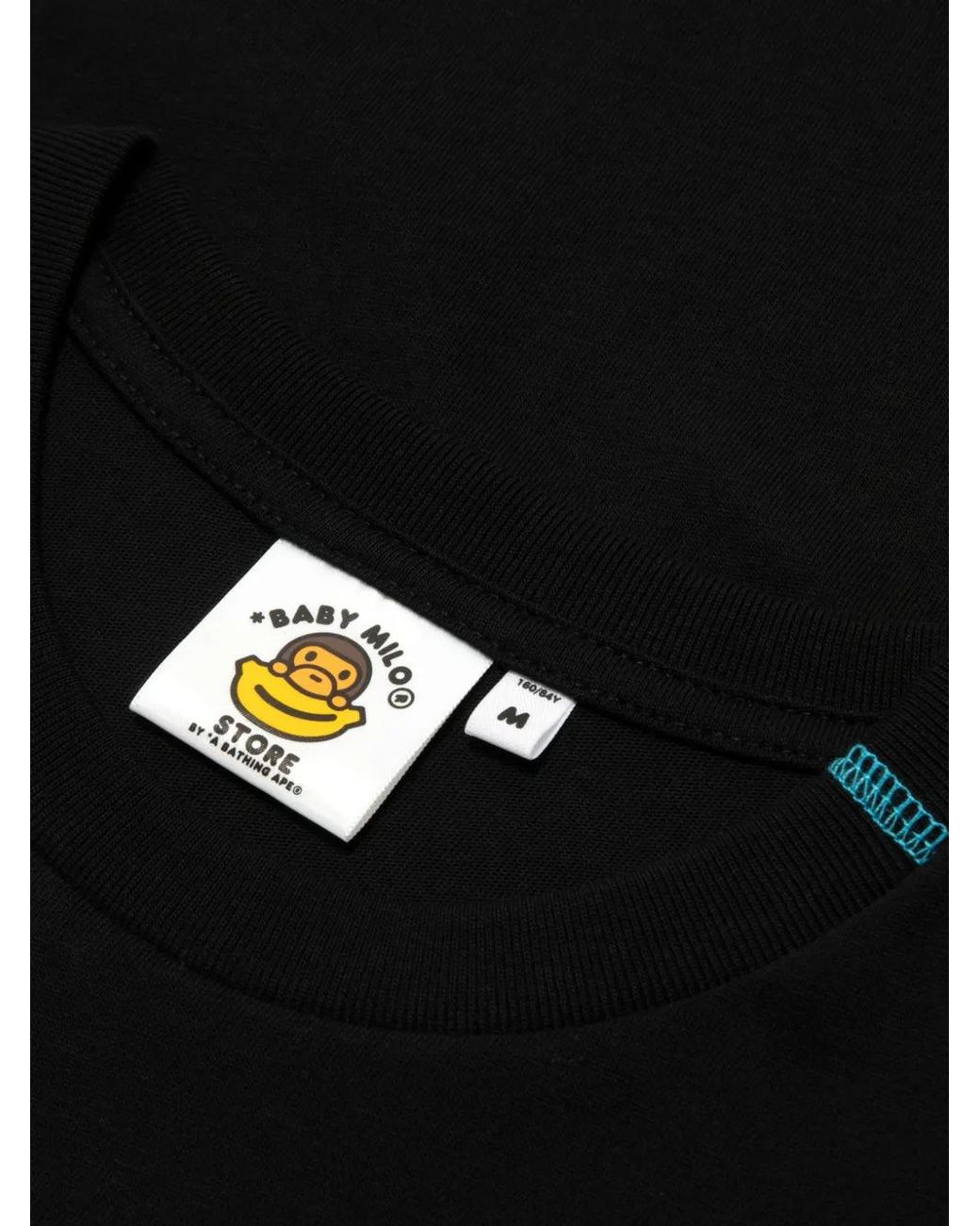 *BABY MILO® STORE BY *A BATHING APE® Black Baby Milo Graphic-Print Cotton T-Shirt