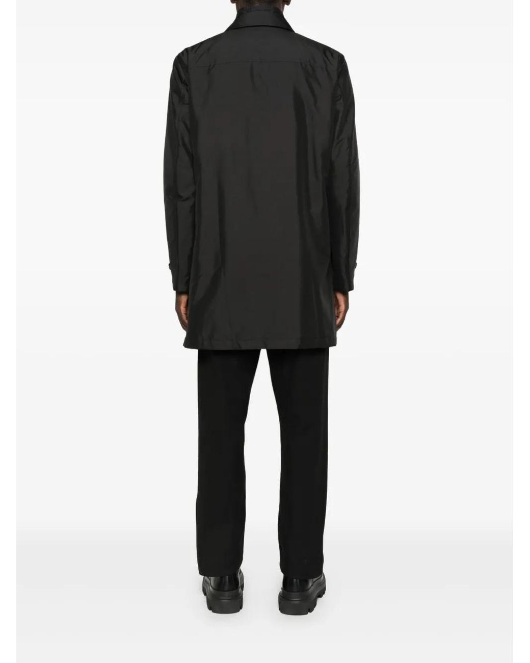 Fay Black Manteau À Fermeture Zippée for men