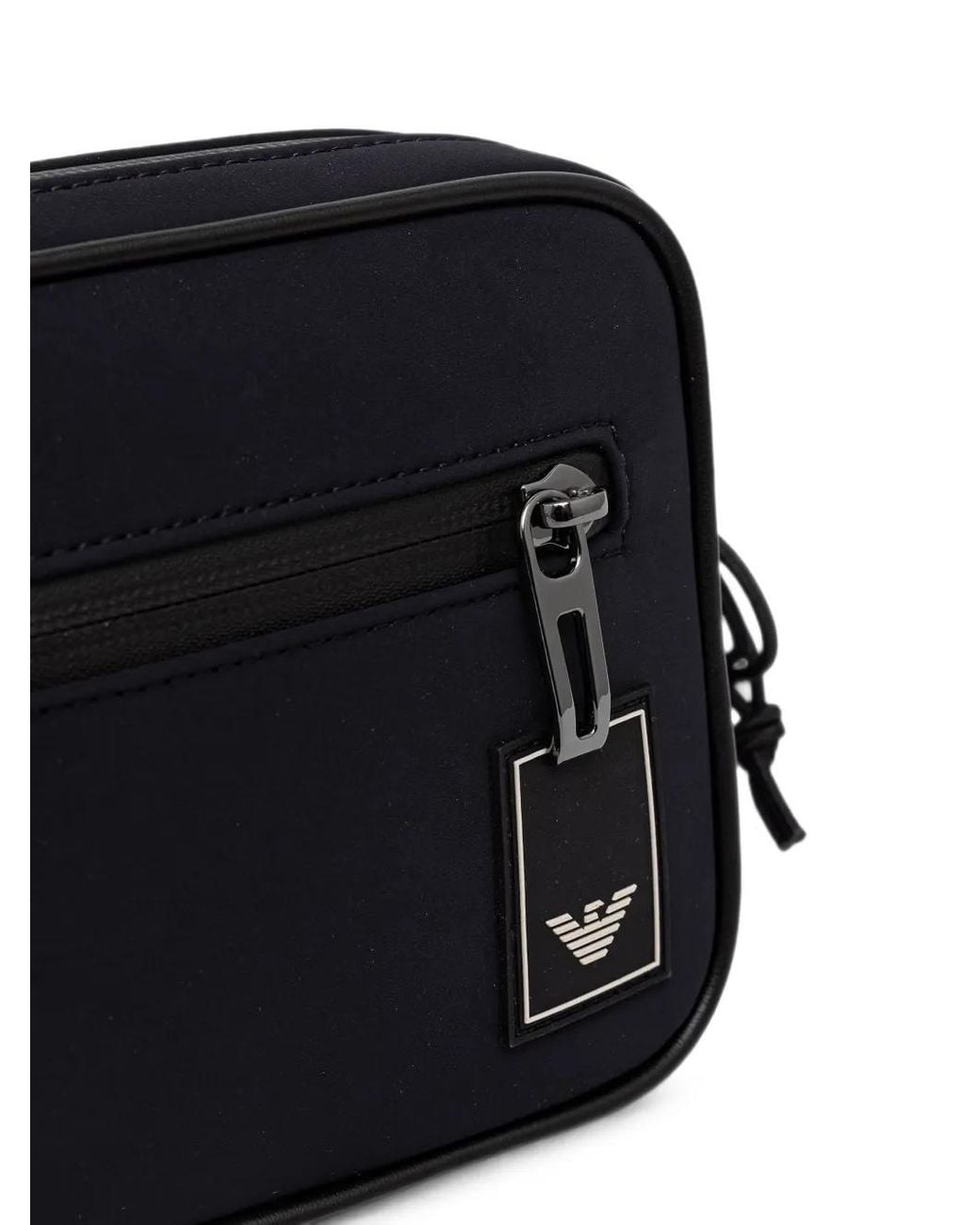 Emporio Armani Blue Logo-Patch Belt Bag for men