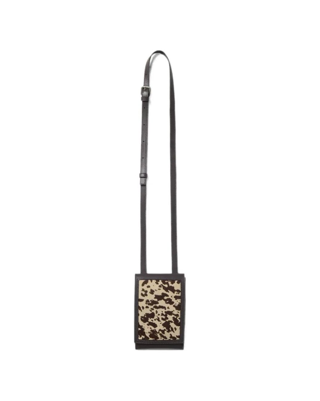 Peserico White Animal-Print Calf Leather Foldover Crossbody Mini Bag
