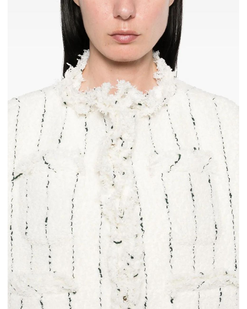 Sacai White Tweed Vest