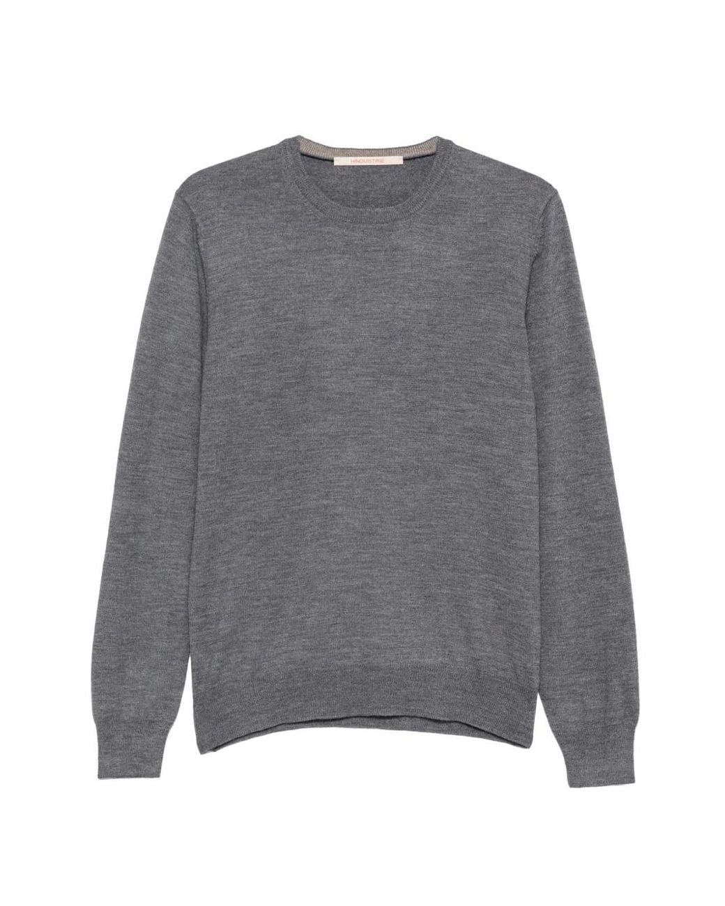 hindustrie Gray Crew-Neck Wool Sweater for men