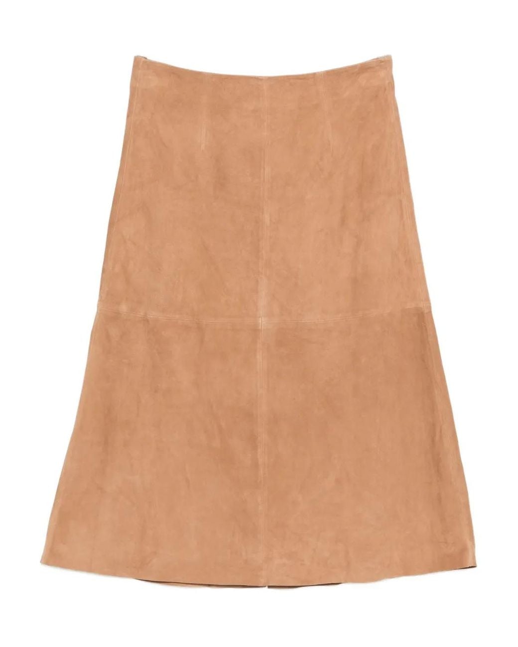 Arma Natural Philipa Suede A-Line Midi Skirt