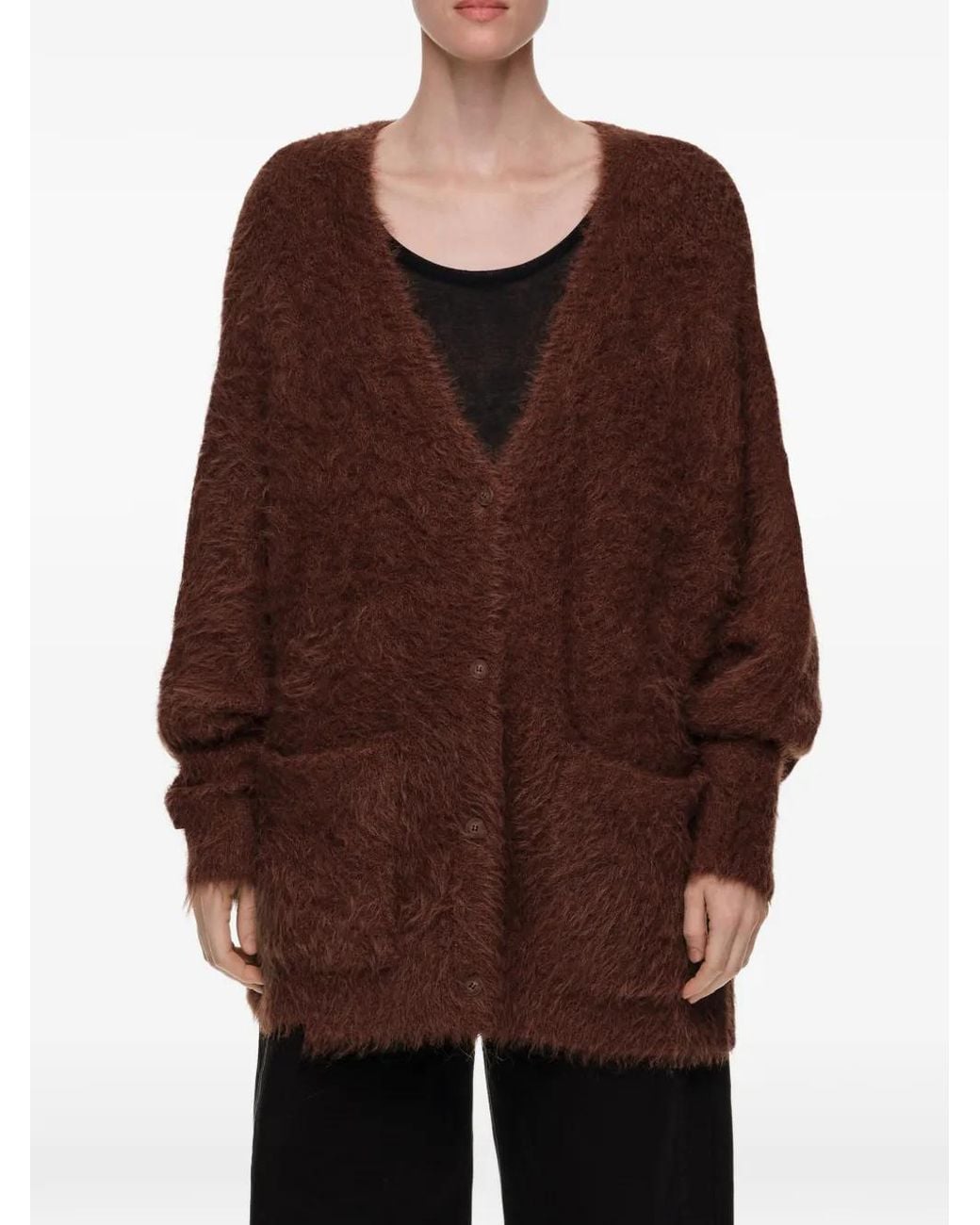 Bimba Y Lola Brown Long Fur Cardigan