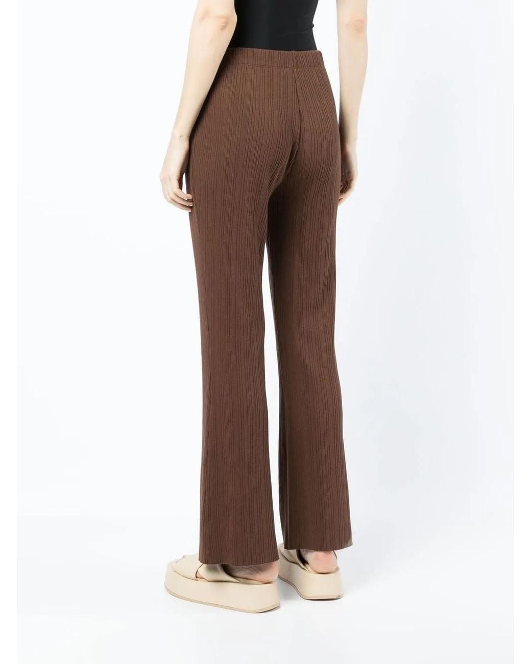 Vince Brown Elasticated Ribbed Trousers