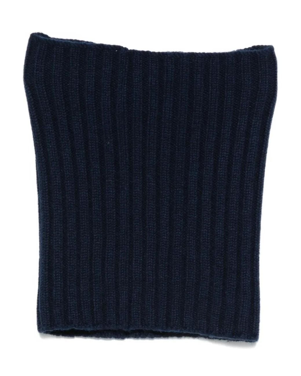 Dell'Oglio Blue Ribbed Cashmere Neck Warmer for men