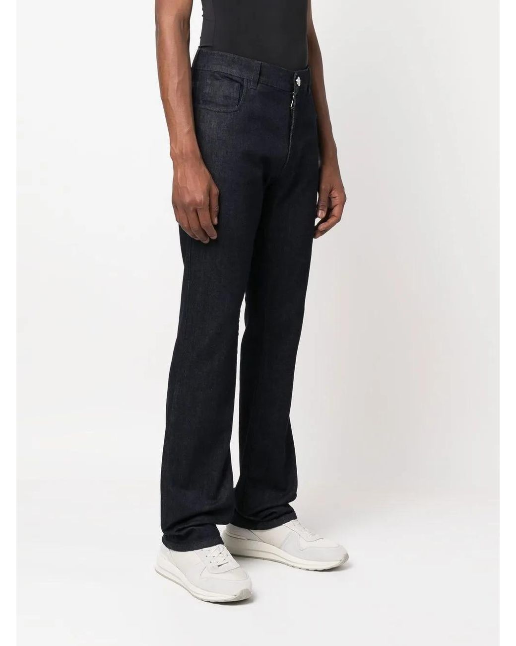 Billionaire Blue Logo-Embroidered Bootcut Jeans for men