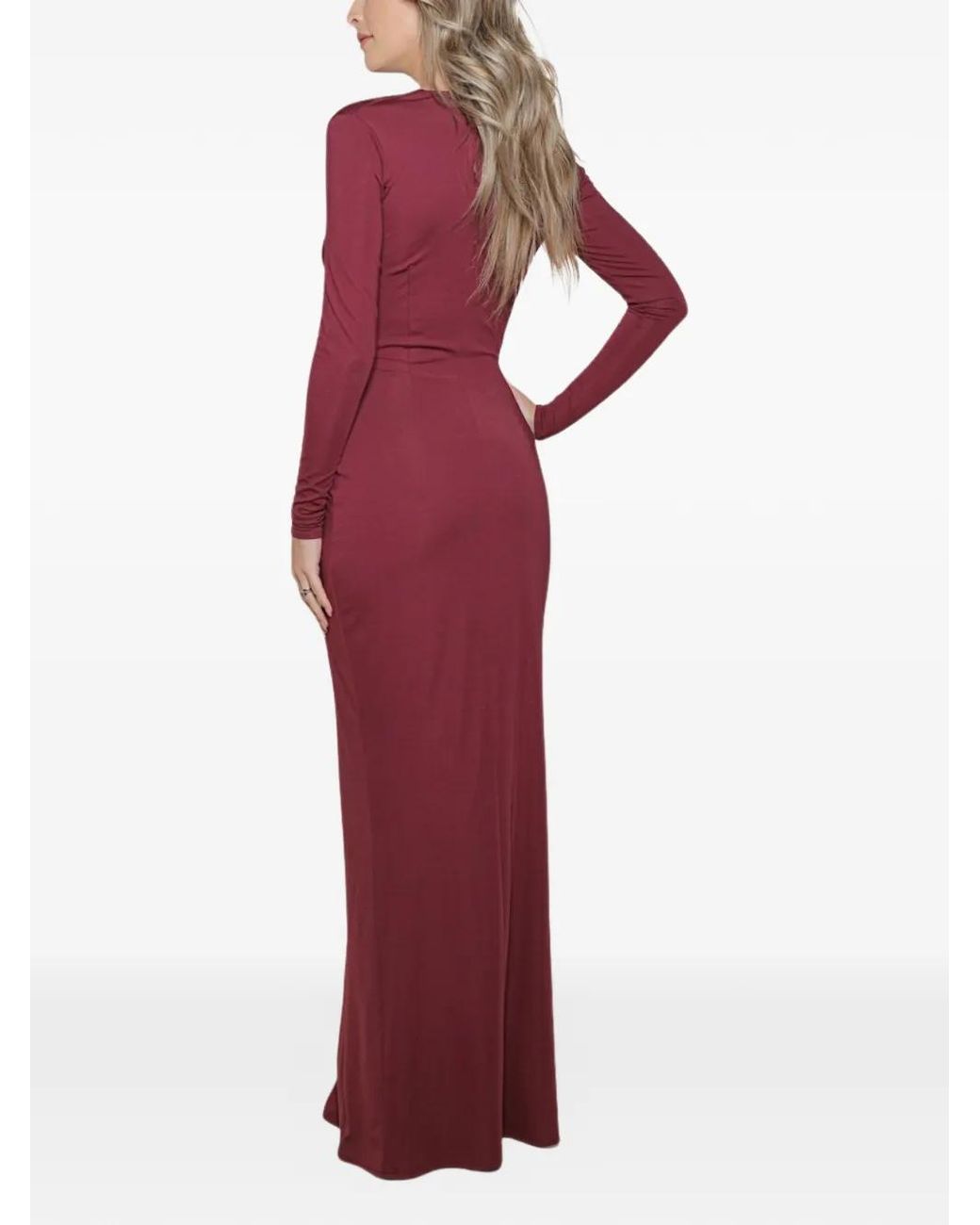 ROSERRY Purple Mallorca Flower-Embellished Twist-Front Maxi Dress