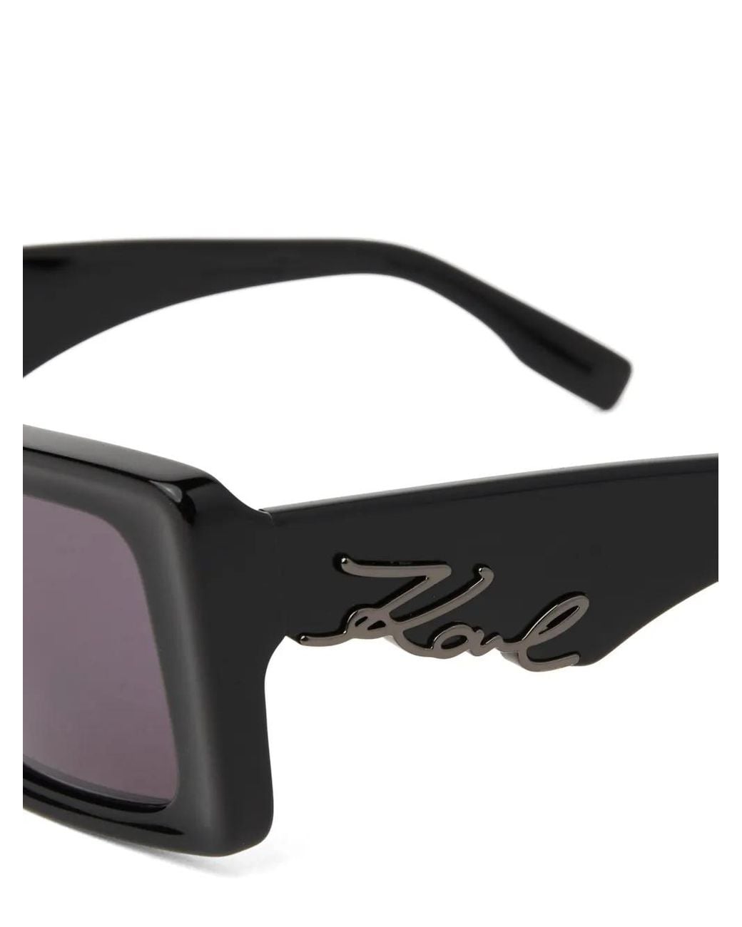 Karl Lagerfeld Black Cut-Out Signature Sunglasses