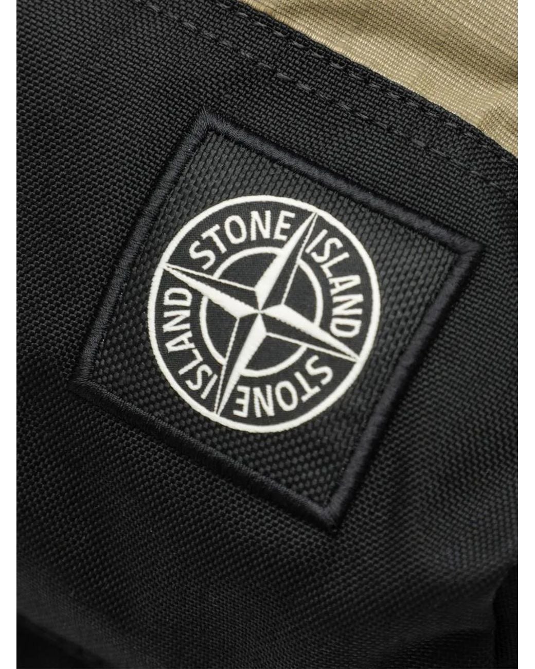 Stone Island Green Logo-Patch Ripstop Backpack for men