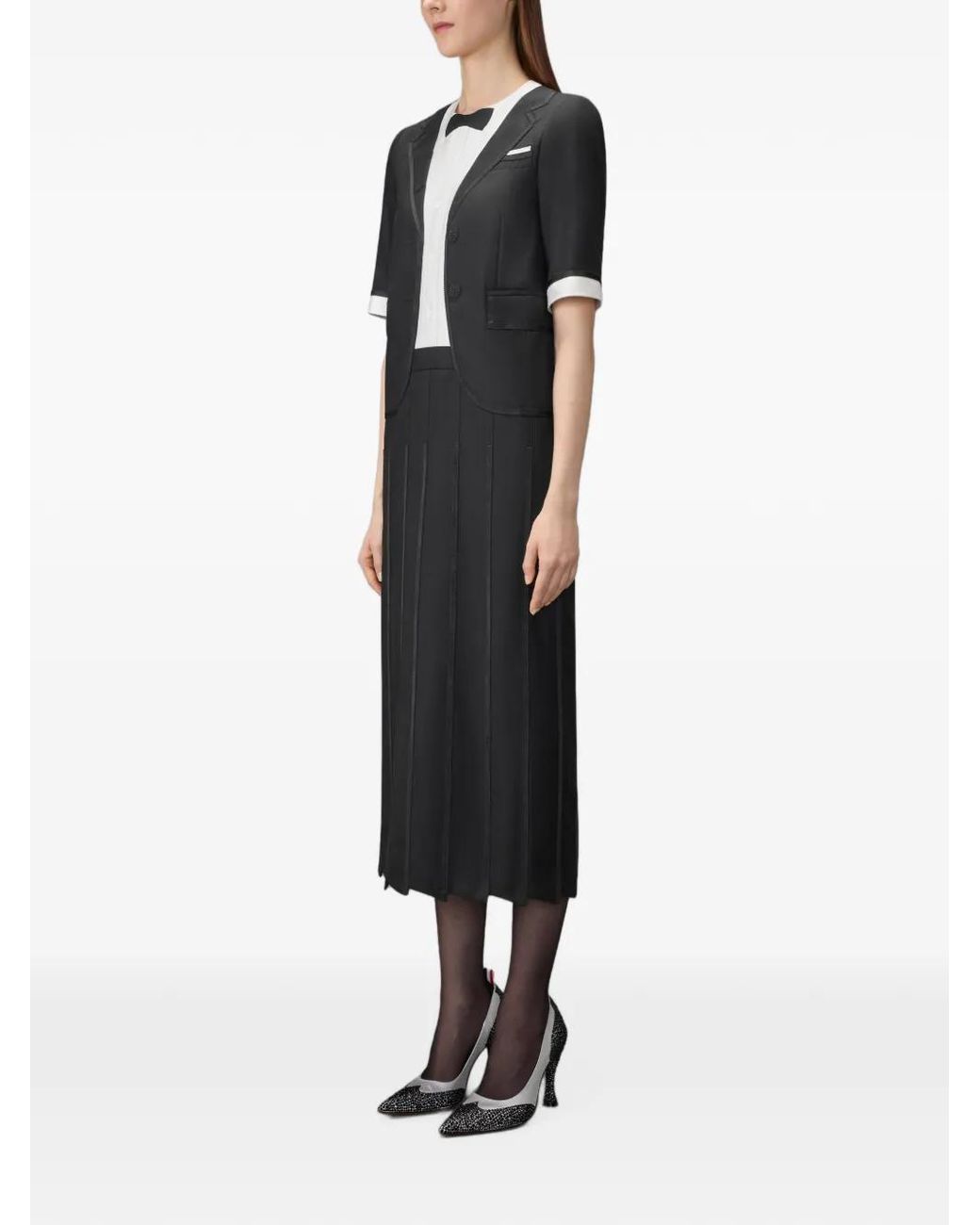 Thom Browne Black Super 120's Twill Trompe Dress
