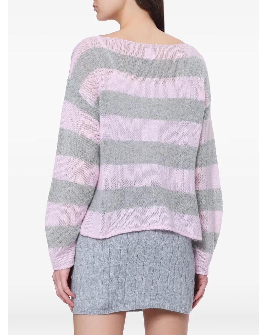 AAPE BY A BATHING AP White Striped Scoop-Neck Sweater