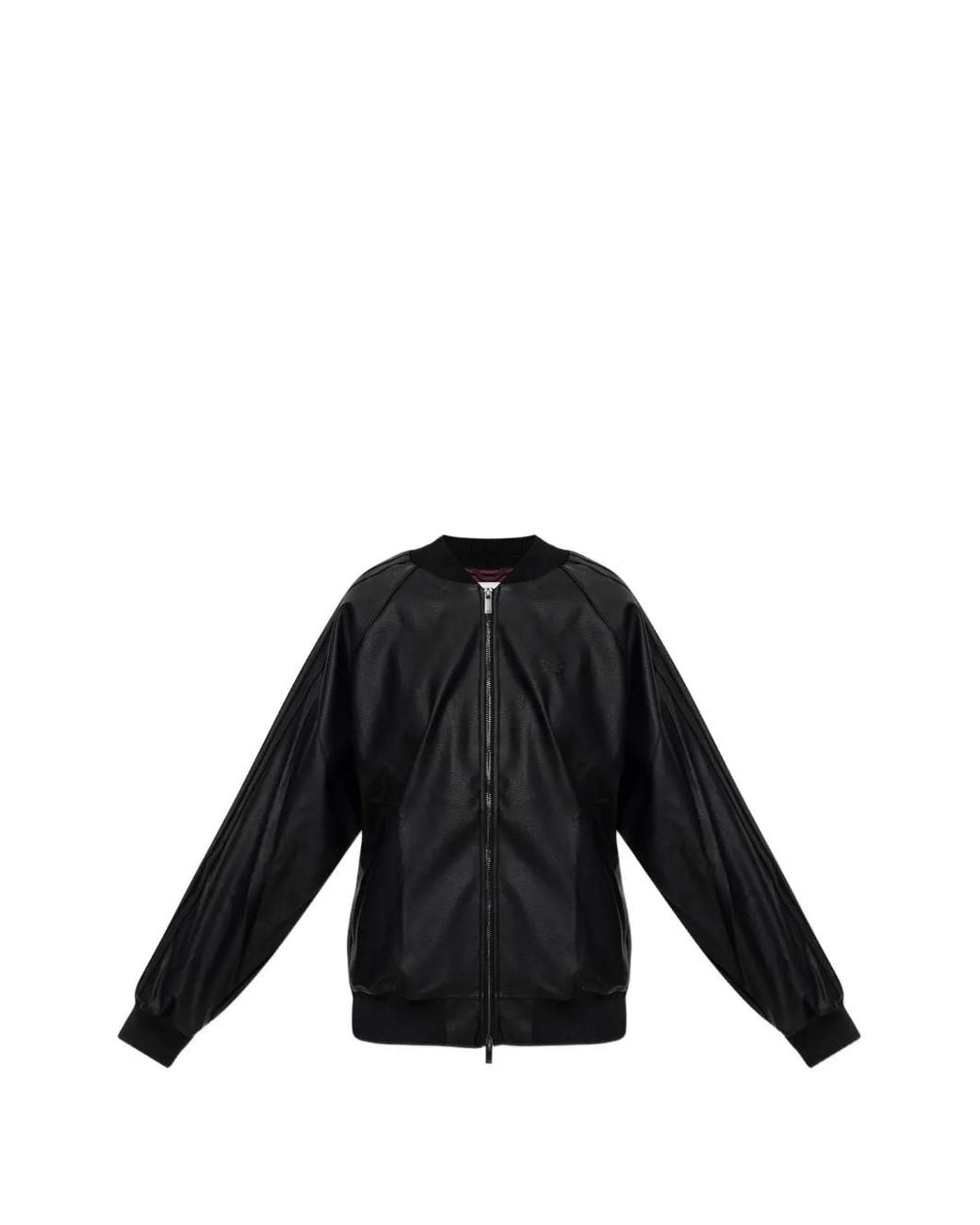 Adidas Black Pleather Sst Oversized Track Top