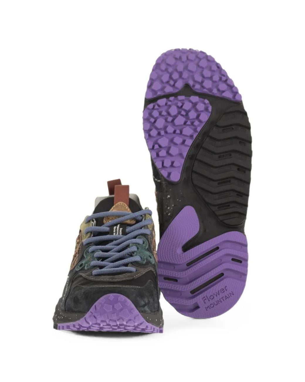 Flower Mountain Black Solin Uni Panelled Sneakers