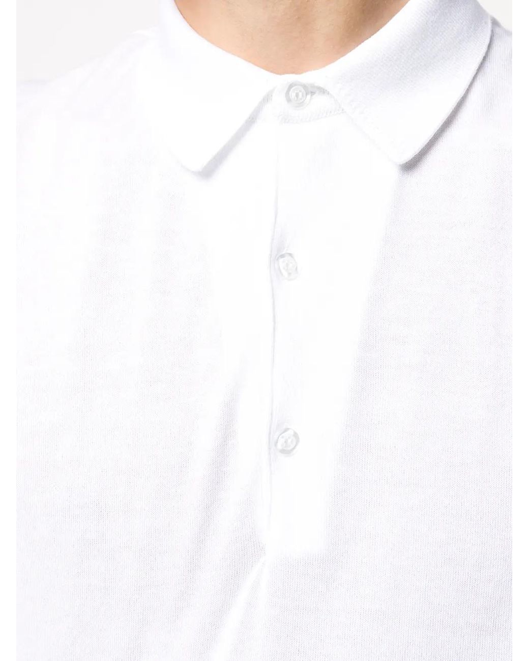 John Smedley Straight Poloshirt in het White voor heren