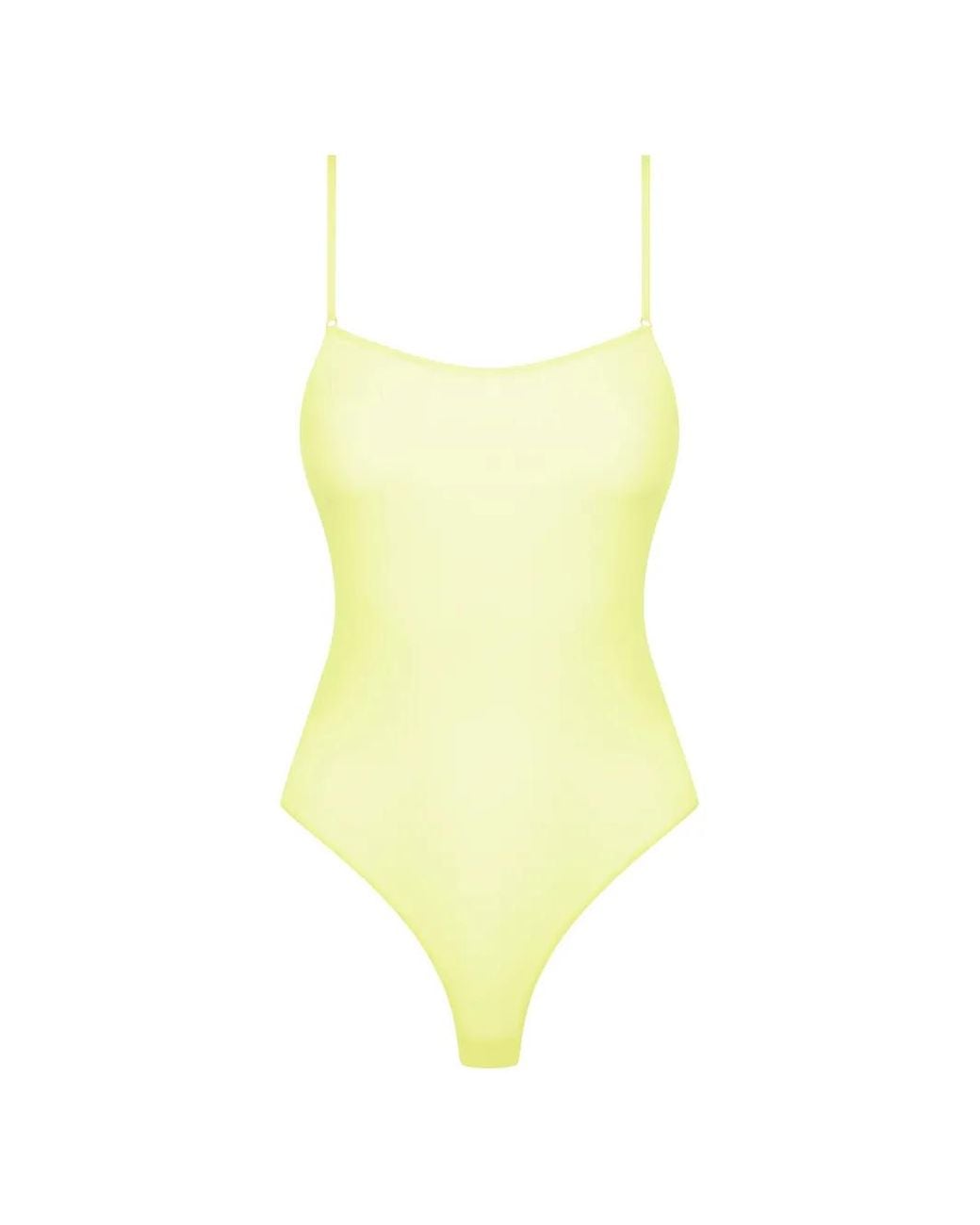 Maison Close Yellow Double Sens Sheer Thong Bodysuit