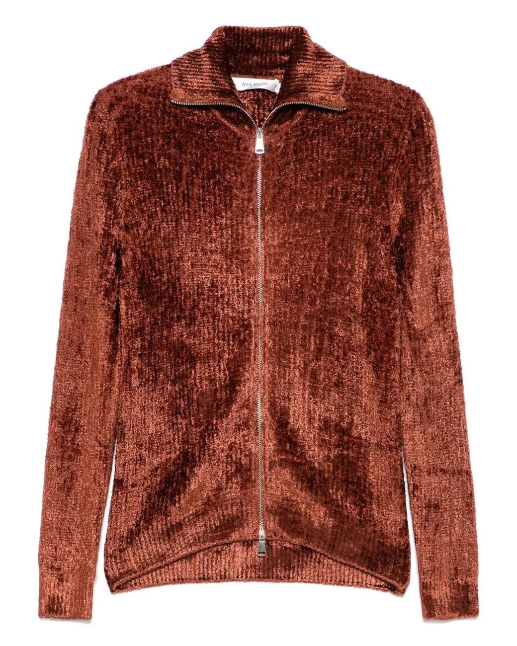 AYA MUSE Brown Velvet Cardigan