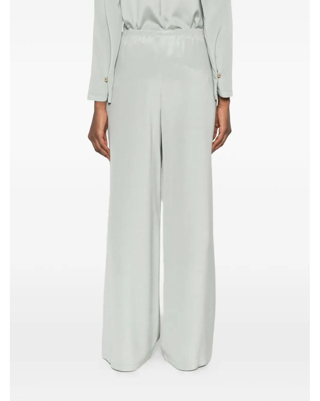 Max Mara White Wide-Leg Cut Palazzo Pants