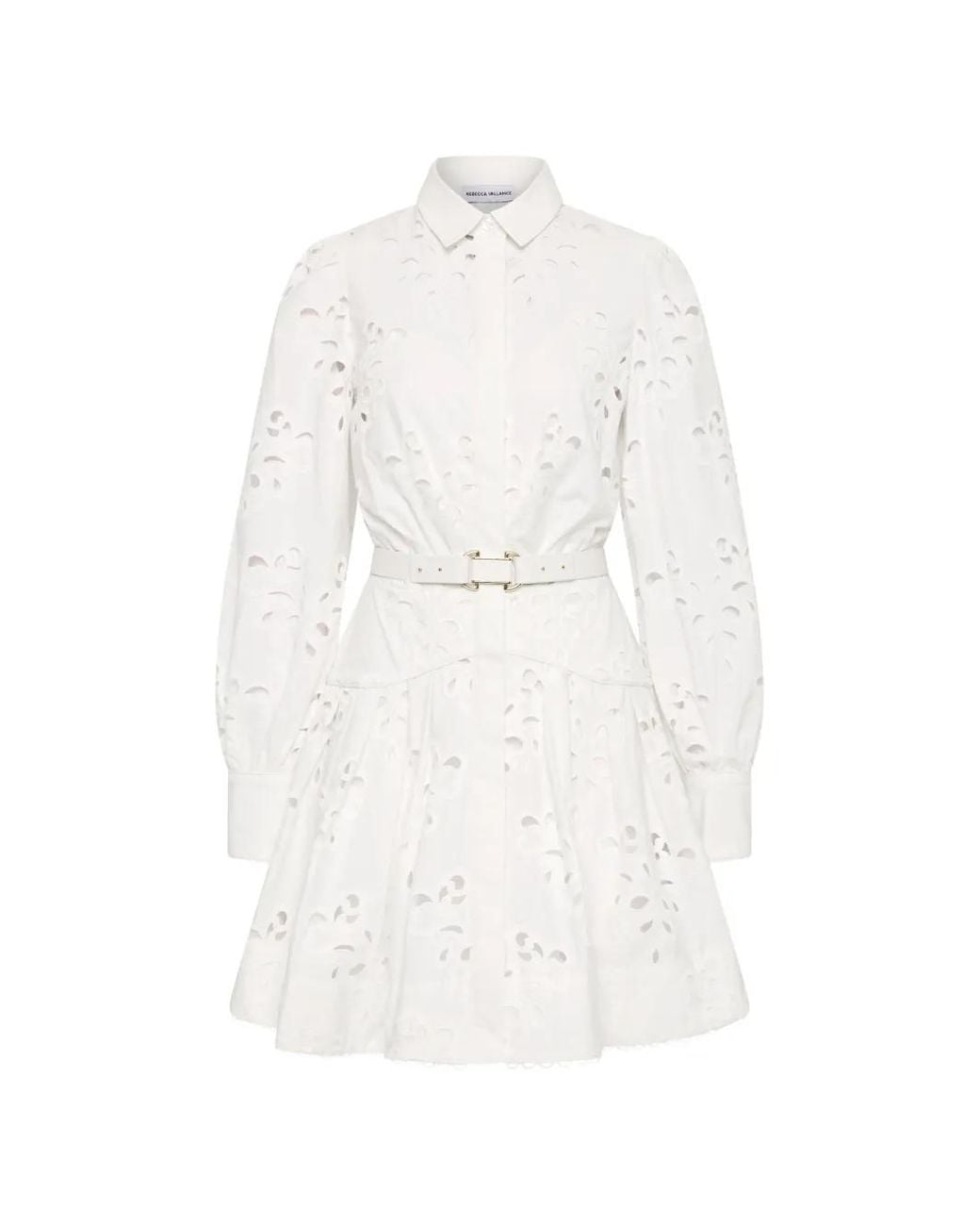 Rebecca Vallance White Artesan Long Sleeve Mini Dress