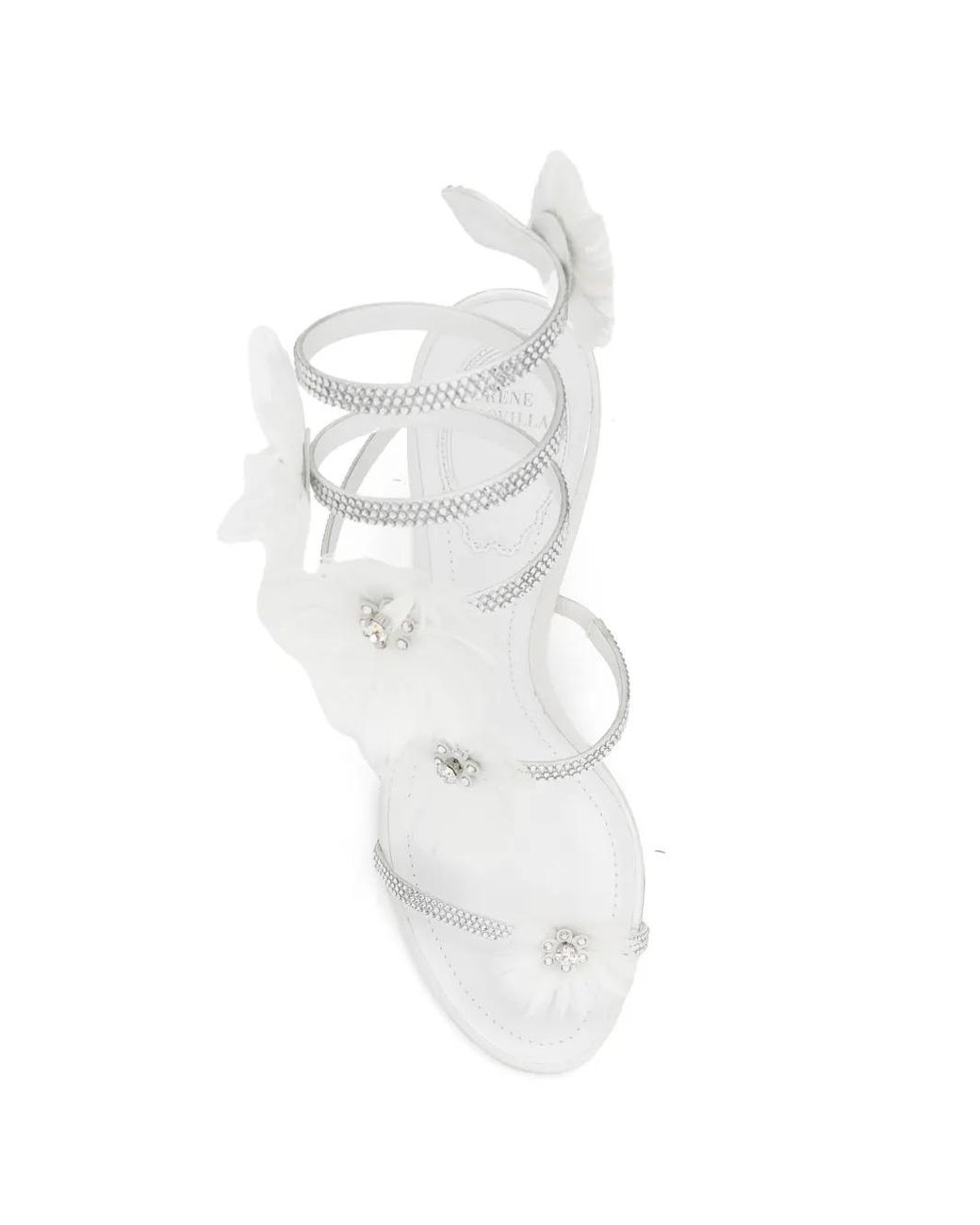 Rene Caovilla White Sandales Jolene 80 Mm