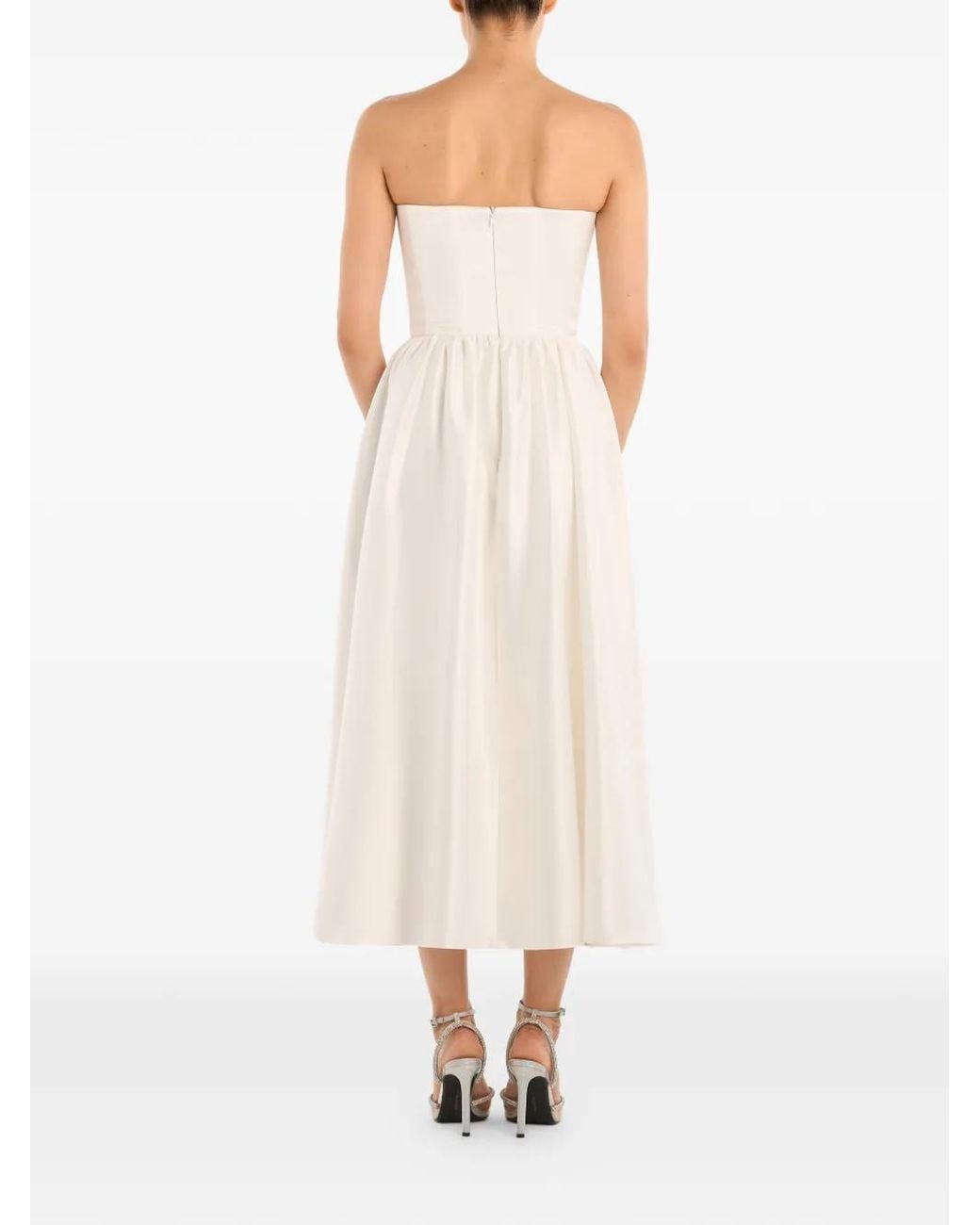 POST MERIDIEM White Pleated Midi Dress