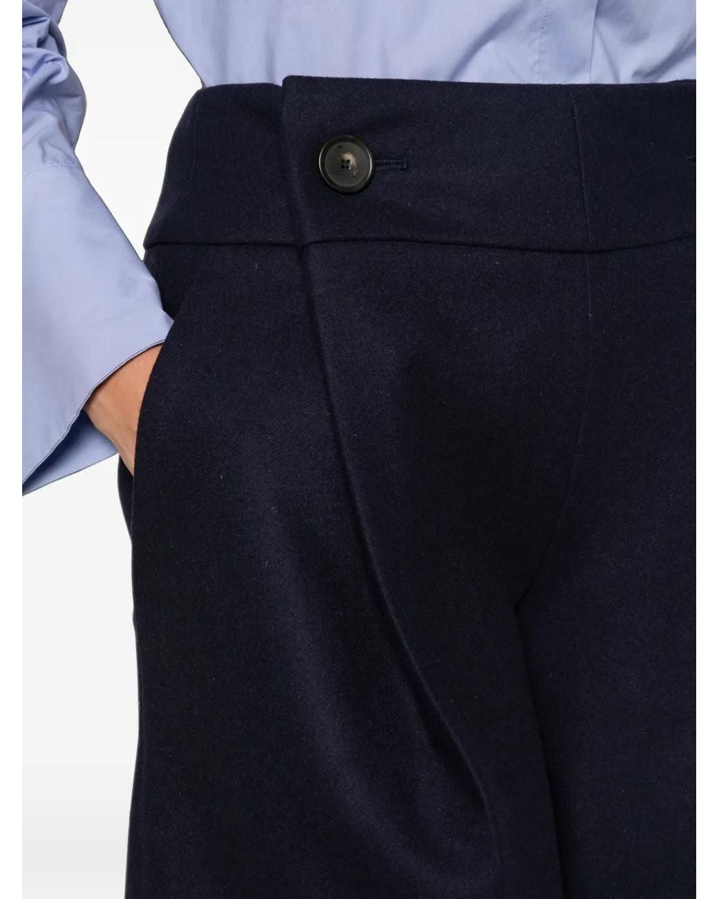 Erika Cavallini Semi Couture Blue Short Ample Boutonné