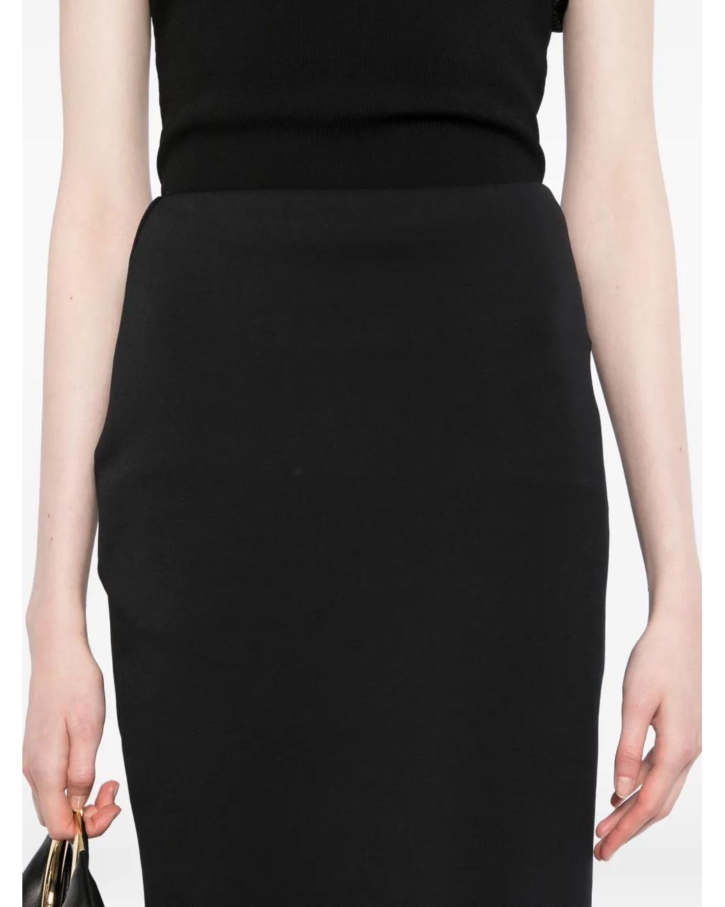 House of Dagmar Black Stretch Midi Skirt