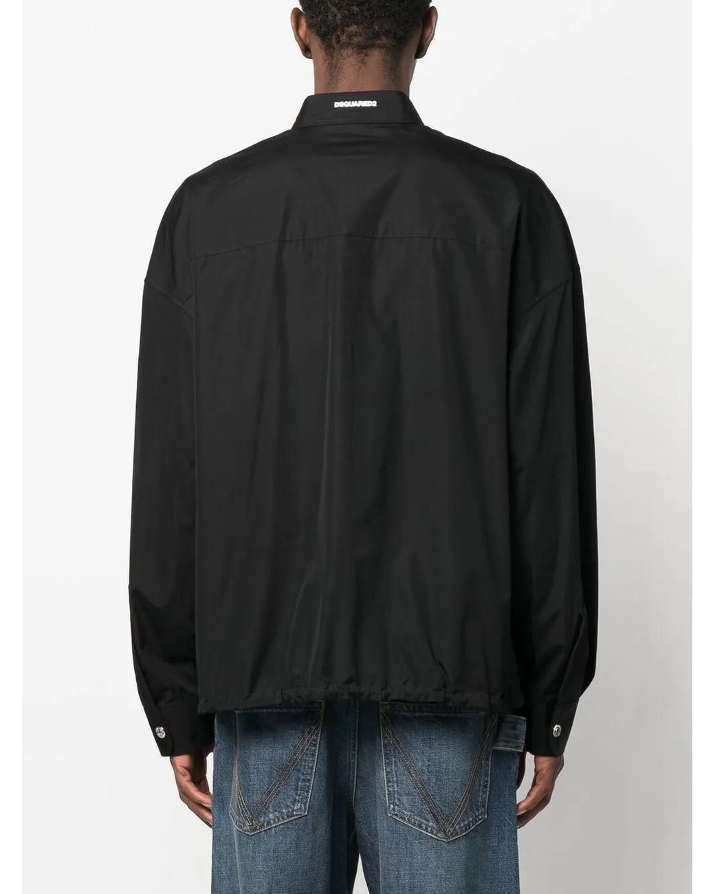 DSquared² Black Logo-Print Button-Up Shirt for men