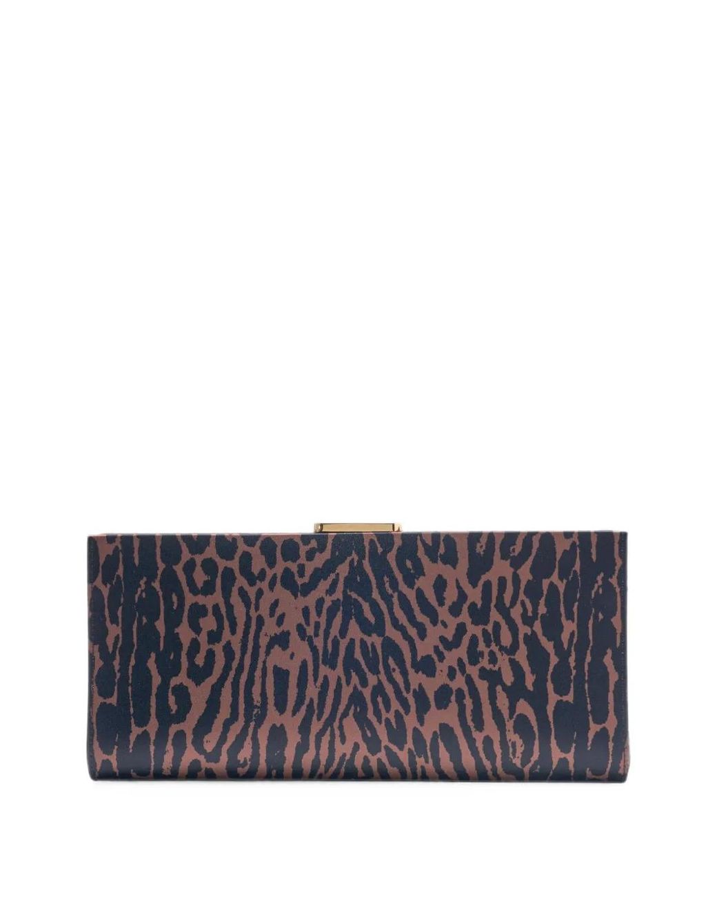 Carolina Herrera Gray Pats Leopard-Print Clutch Bag