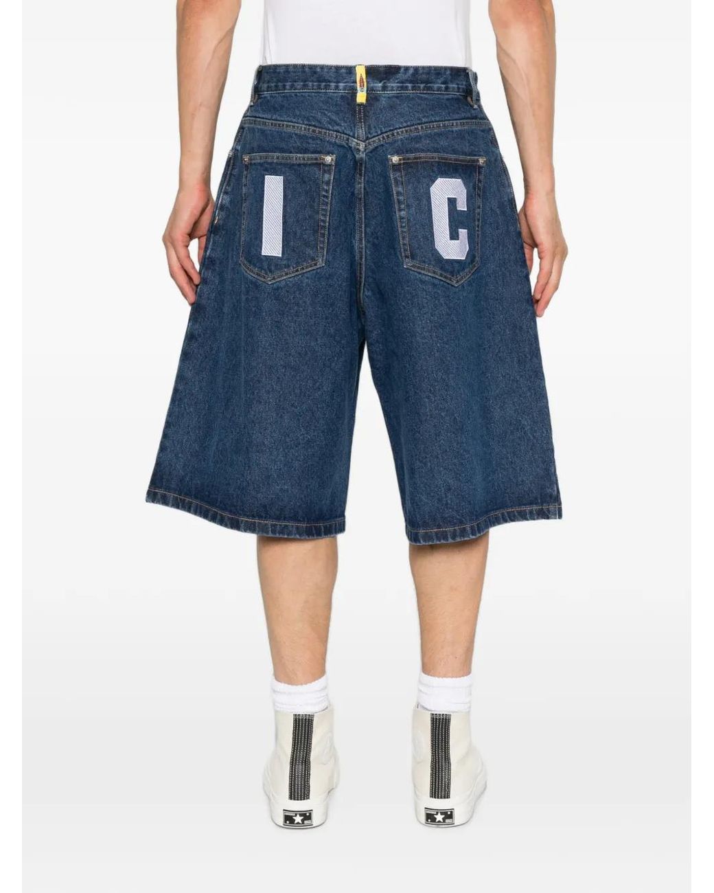 ICECREAM Blue Short En Jean Running Dog for men